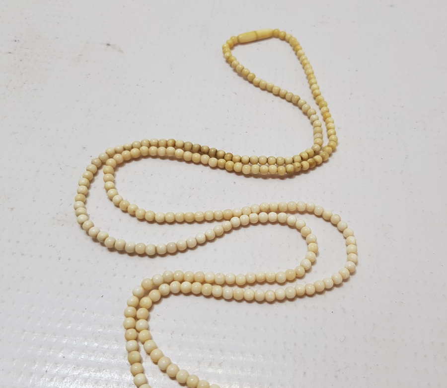 OSMANLI DÖNEMİ EL YAPIMI FİLDİŞİ SU DAMLASI MODELİ GERDANLIK