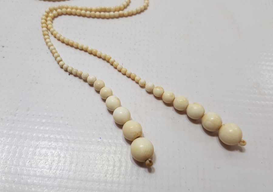 OSMANLI DÖNEMİ EL YAPIMI FİLDİŞİ SU DAMLASI MODELİ GERDANLIK