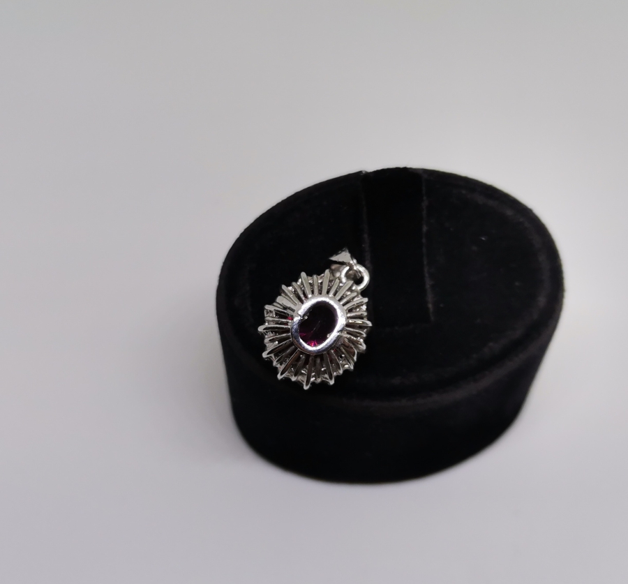 MARGAZİT VE YAKUT TAŞLI GÜMÜŞ KOLYE UCU