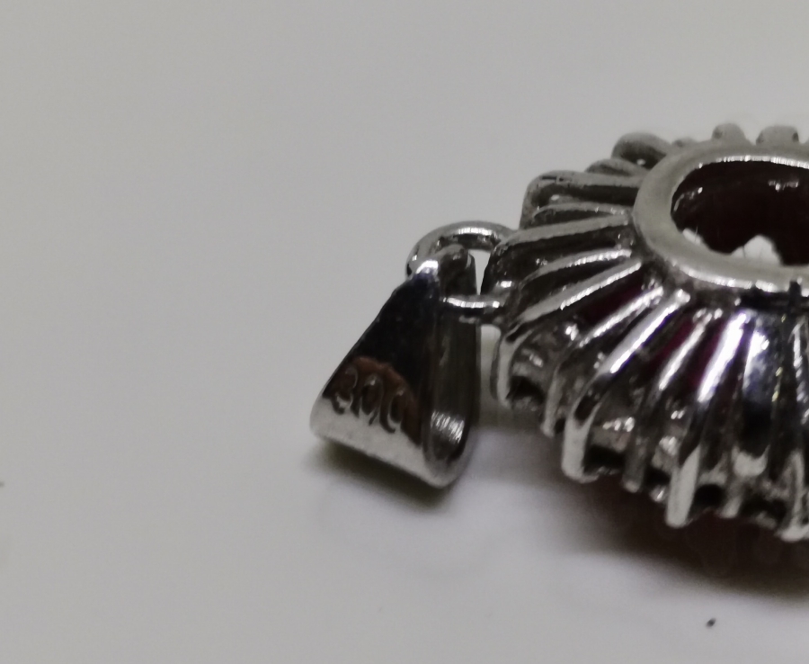 MARGAZİT VE YAKUT TAŞLI GÜMÜŞ KOLYE UCU