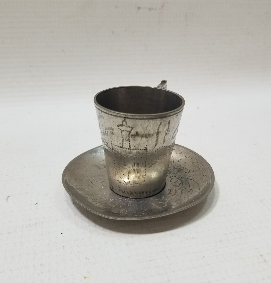 ÇİNTEMANİ İŞÇİLİKLİ HİCAZ HATIRASI ANTİKA KAHVE FİNCANI