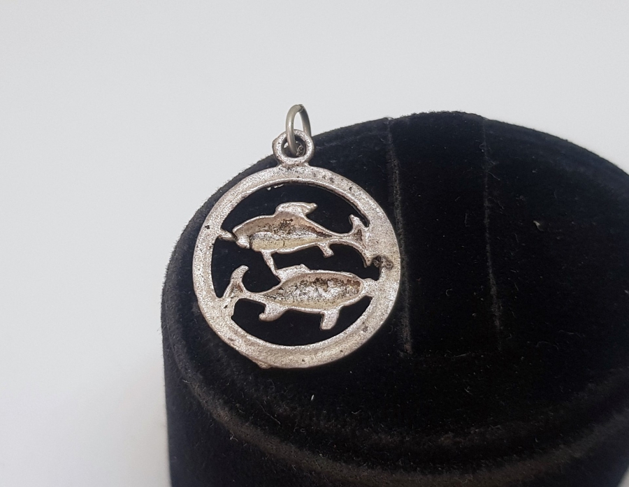 EL YAPIMI BALIK BURCU GÜMÜŞ KOLYE UCU