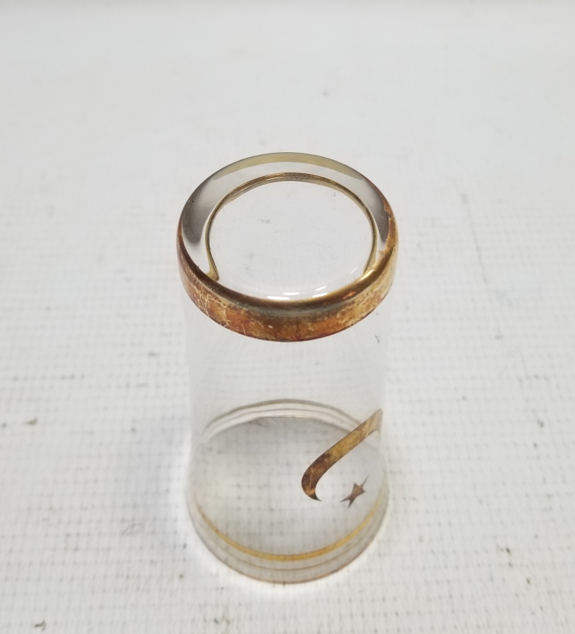 ÜZERİ AY YILDIZLI VE ALTIN VARAKLI NADİR RAKI BARDAĞI