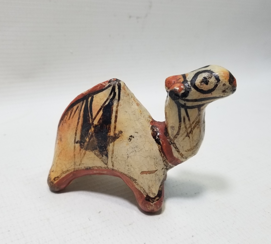 OSMANLI DÖNEMİ NADİR FORMDA ÜZERİ SIRLI KÜTAHYA DEVE FİGÜRÜ