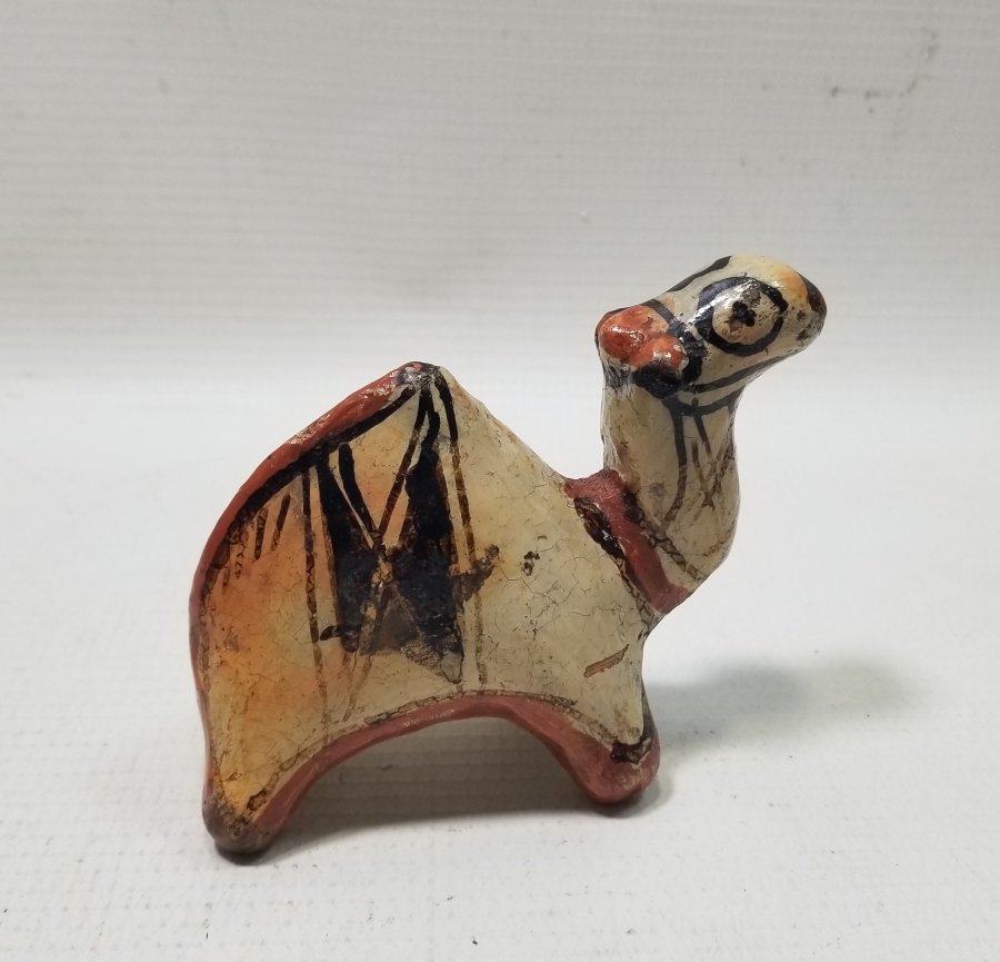 OSMANLI DÖNEMİ NADİR FORMDA ÜZERİ SIRLI KÜTAHYA DEVE FİGÜRÜ