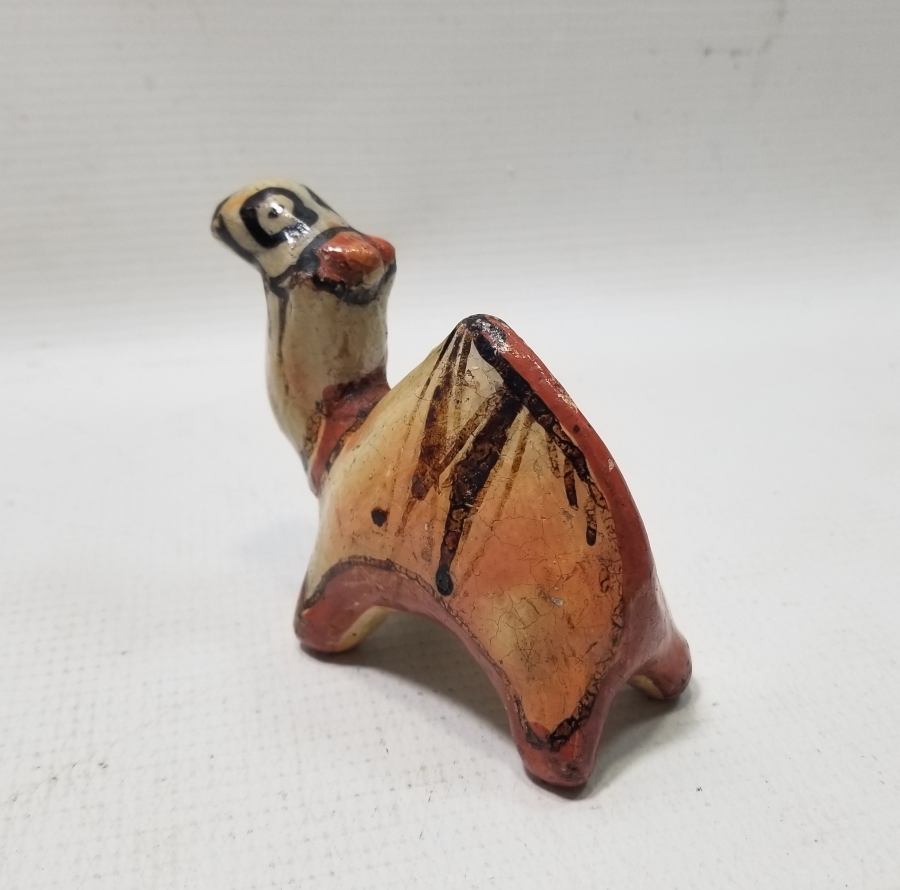 OSMANLI DÖNEMİ NADİR FORMDA ÜZERİ SIRLI KÜTAHYA DEVE FİGÜRÜ