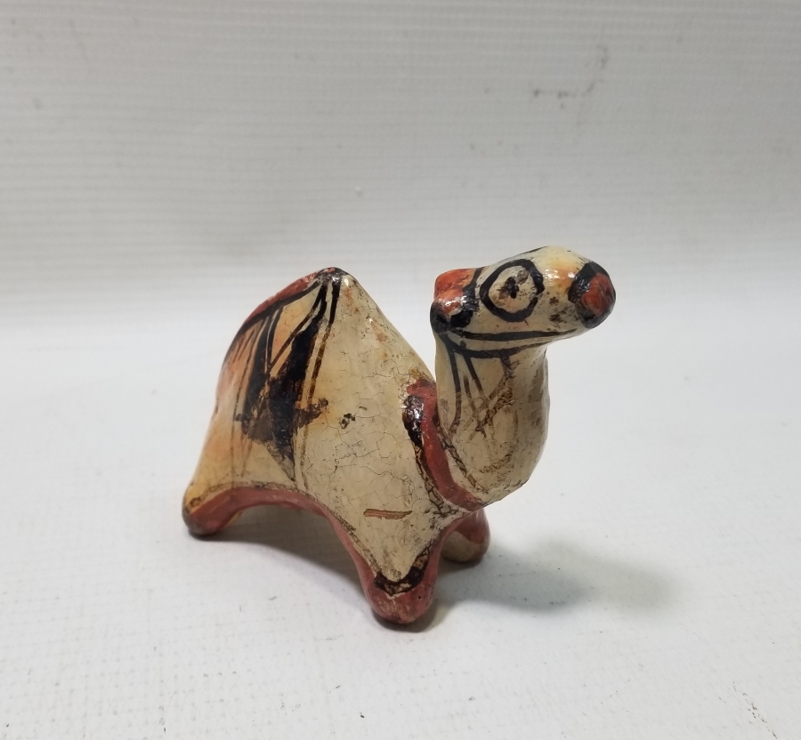 OSMANLI DÖNEMİ NADİR FORMDA ÜZERİ SIRLI KÜTAHYA DEVE FİGÜRÜ