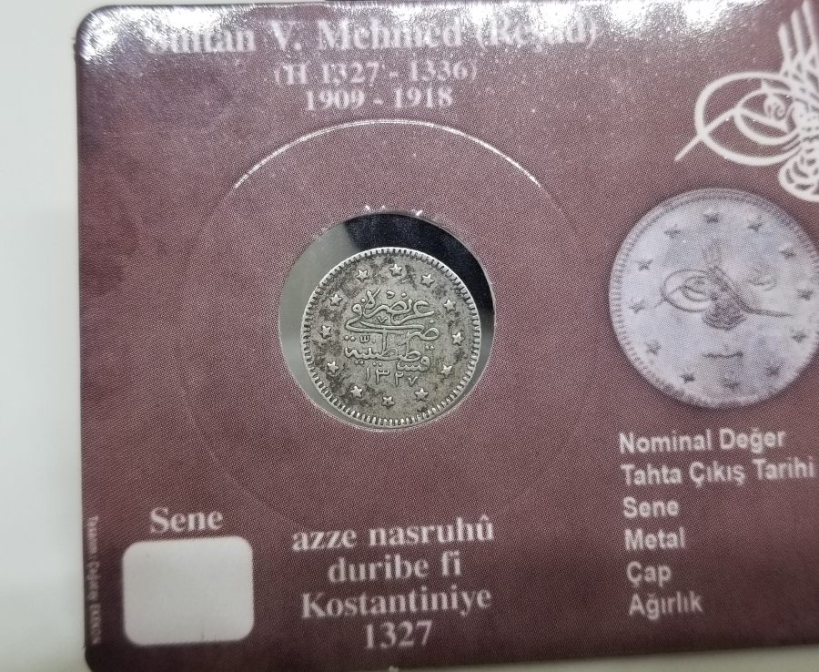 SULTAN MEHMET REŞAT HAN DÖNEMİ GÜMÜŞ 1 KURUŞ MECİDİYE