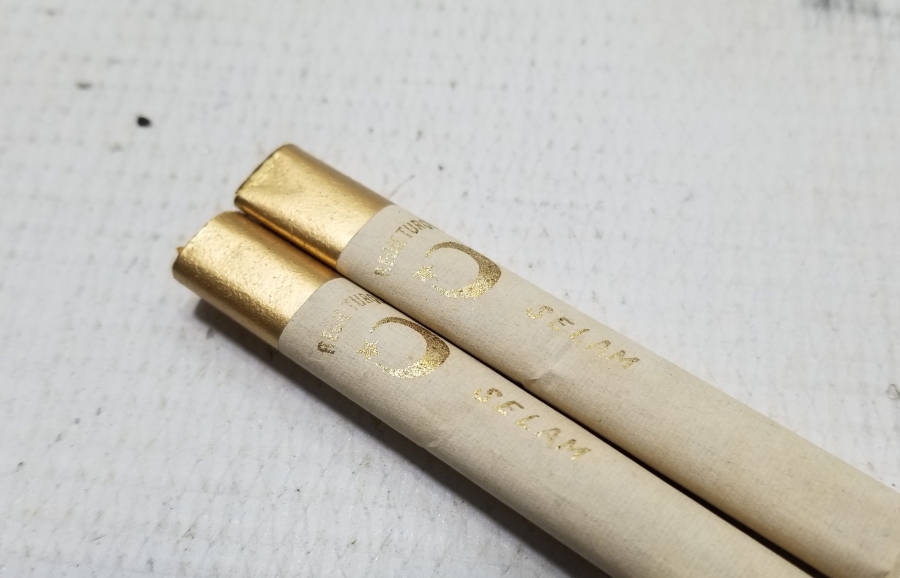 OSMANLI DÖNEMİ ALTIN VARAKLI KAĞITLI 2 ADET SİGARA