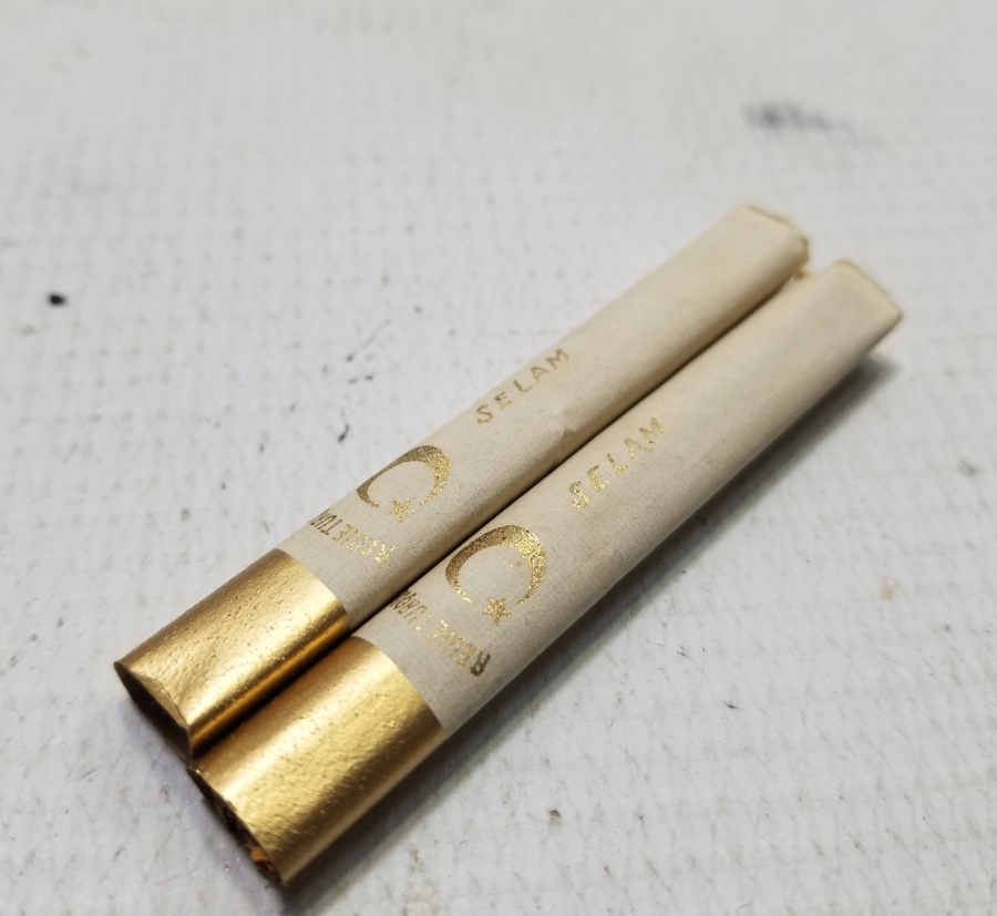 OSMANLI DÖNEMİ ALTIN VARAKLI KAĞITLI 2 ADET SİGARA