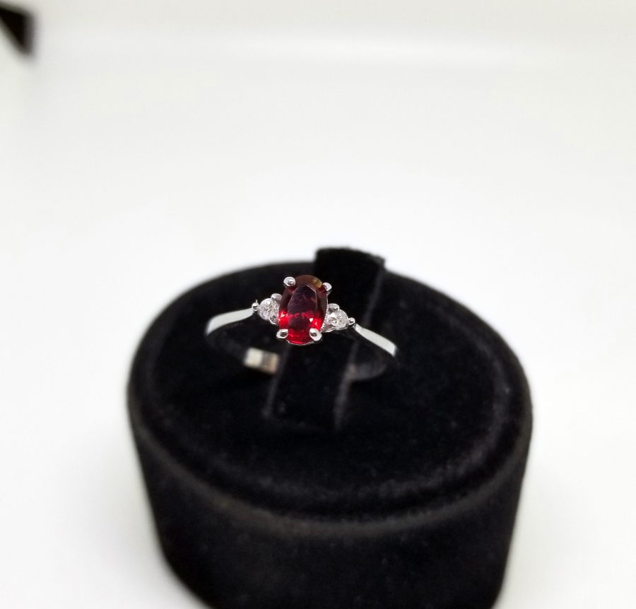 YAKUT VE PIRLANTA TAŞLI ÖZEL YAPIM YÜZÜK