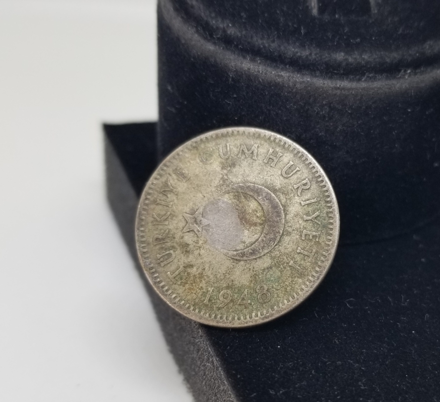TÜRKİYE CUMHURİYETİ'NİN TEDAVÜLE VERİLMİŞ SON GÜMÜŞ PARASI 1948 TARİHLİ 1 LİRA