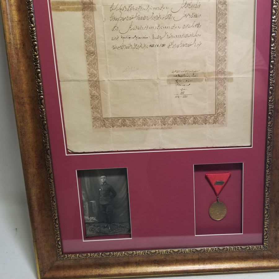 ORİJİNAL MADALYA-BERAT VE FOTOĞRAFIYLA OSMANLICA YAZILI KURTULUŞ SAVAŞI HARP SETİ