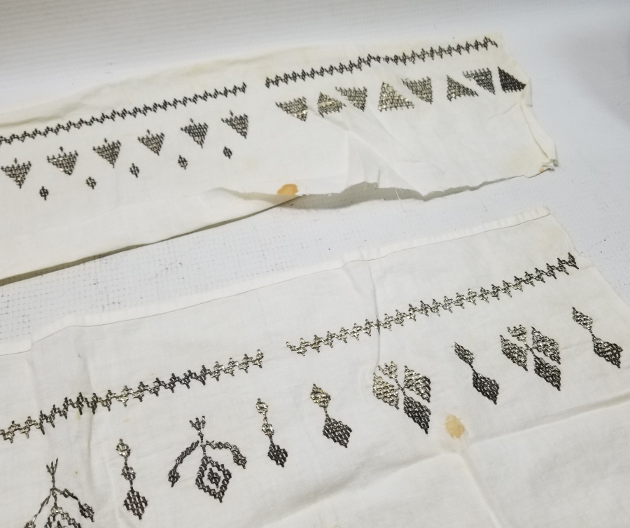 ÜZERİ TELKIRMA İŞÇİLİKLİ 2 ADET OSMANLI DÖNEMİ SEDİR ETEĞİ