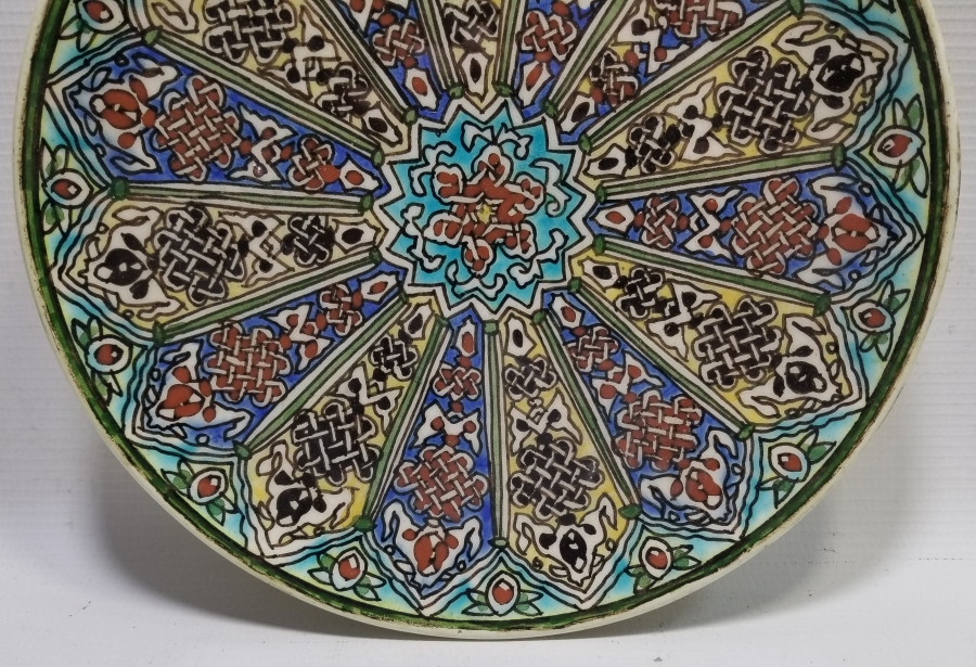 USTA İMZALI EL BOYAMA ANTİKA KÜTAHYA DUVAR TABAĞI