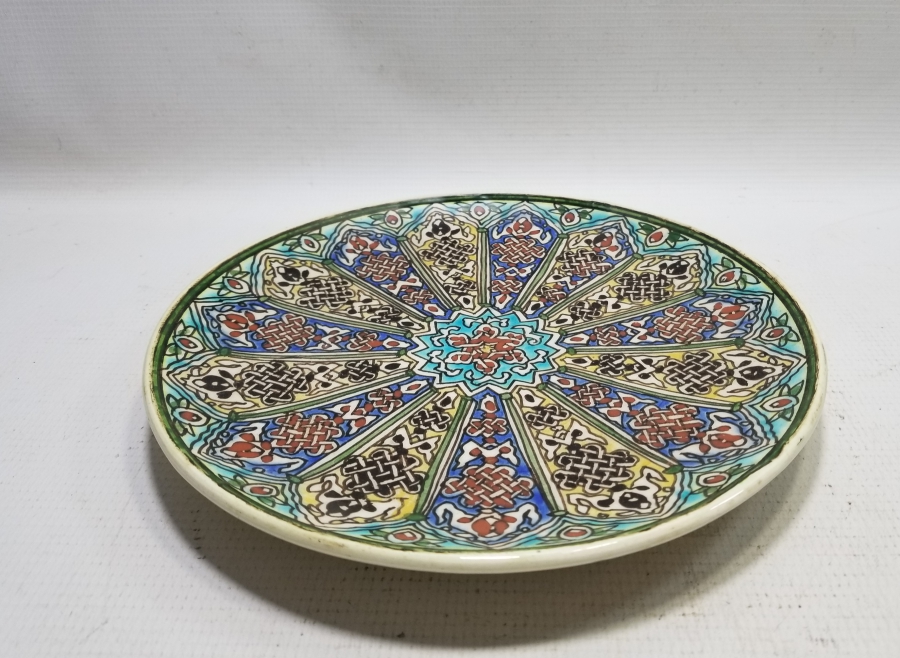 USTA İMZALI EL BOYAMA ANTİKA KÜTAHYA DUVAR TABAĞI