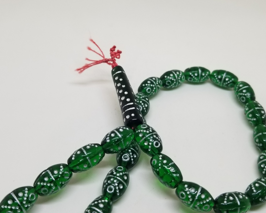 ÜZERİ GÜMÜŞ VARAKLI OSMANLI DÖNEMİ NADİR RENKTE BEYKOZ TESPİH