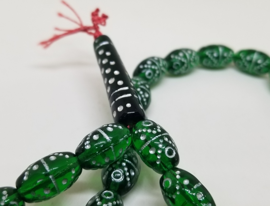 ÜZERİ GÜMÜŞ VARAKLI OSMANLI DÖNEMİ NADİR RENKTE BEYKOZ TESPİH