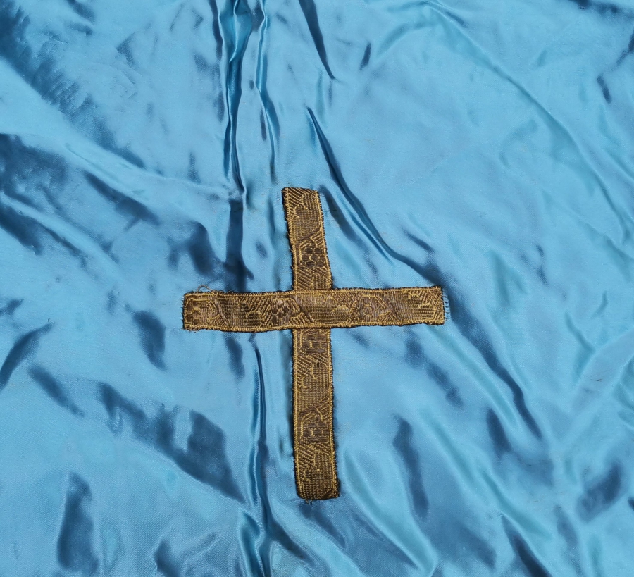 OSMANLI DÖNEMİ SIRMA İŞÇİLİKLİ İPEK PAPAZ ÖNLÜĞÜ