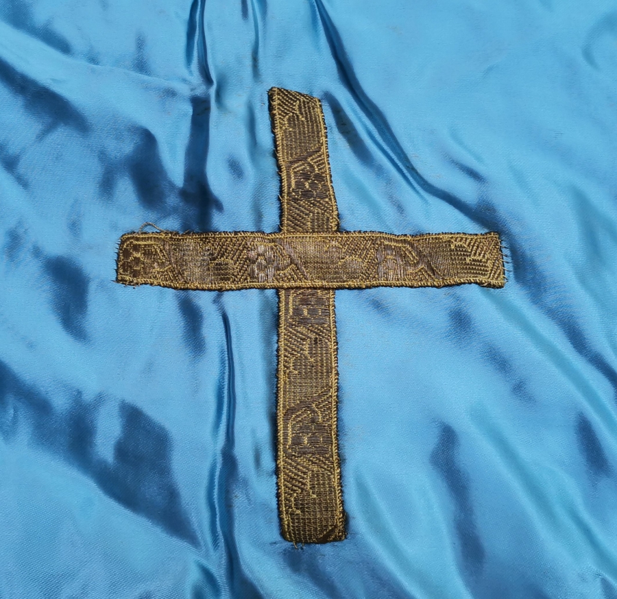 OSMANLI DÖNEMİ SIRMA İŞÇİLİKLİ İPEK PAPAZ ÖNLÜĞÜ