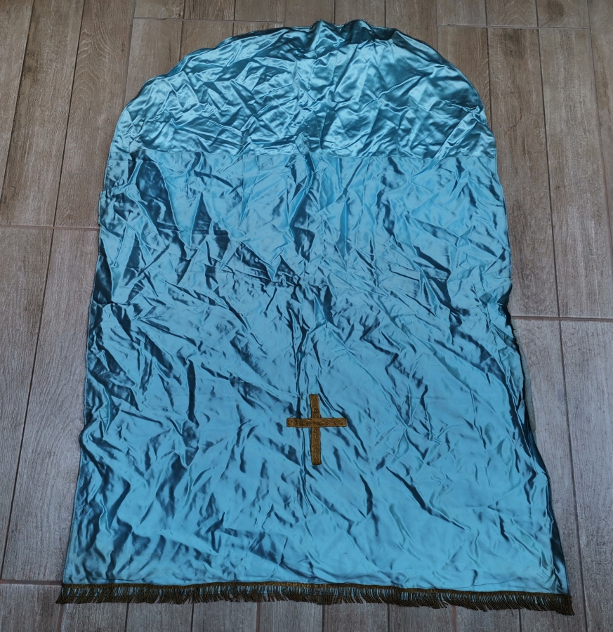 OSMANLI DÖNEMİ SIRMA İŞÇİLİKLİ İPEK PAPAZ ÖNLÜĞÜ