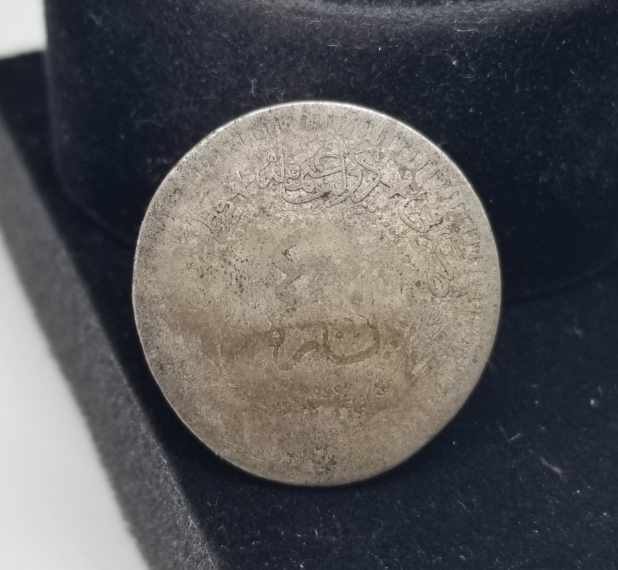 ÜZERİ OSMANLICA VE LATİN HARFLERİYLE RODOS KONTRMARKLI 40 PARA