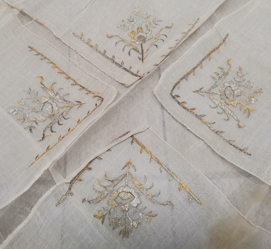 OSMANLI DÖNEMİ GÜMÜŞ SIRMA İŞÇİLİKLİ NADİR İPEK ÇEVRE