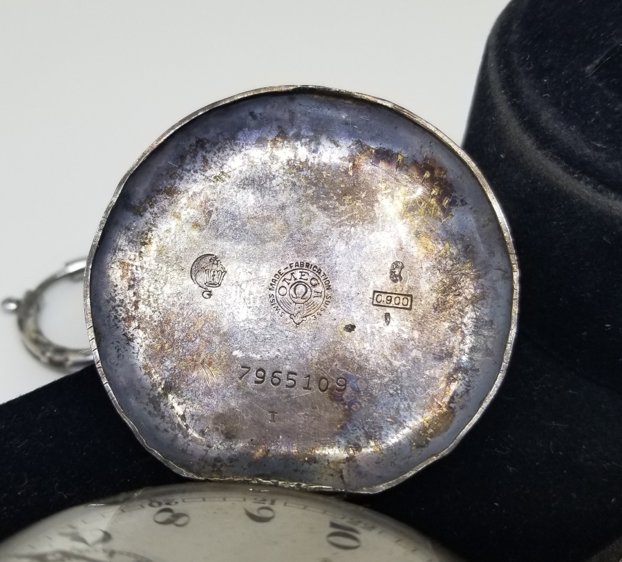 KABARTMA İŞÇİLİKLİ ANTİKA GÜMÜŞ OMEGA CEP SAATİ