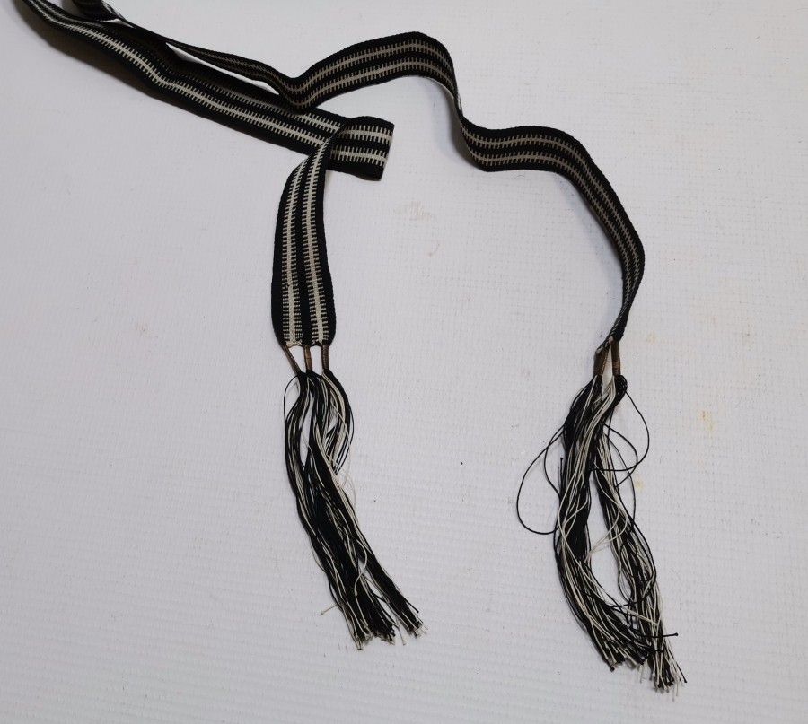 UÇLARI SIRMA İŞÇİLİKLİ OSMANLI DÖNEMİ EL DOKUMA KUŞAK