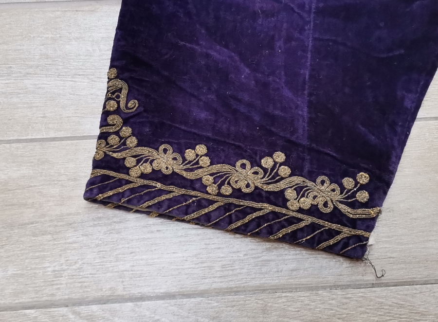 SIRMA İŞÇİLİKLİ OSMANLI DÖNEMİ KADİFE GELİN ŞALVARI