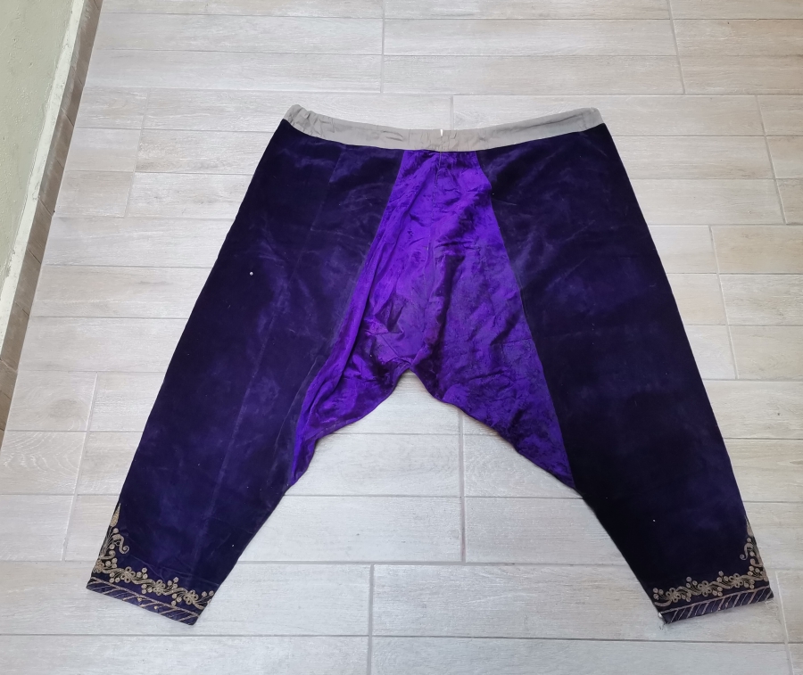 SIRMA İŞÇİLİKLİ OSMANLI DÖNEMİ KADİFE GELİN ŞALVARI