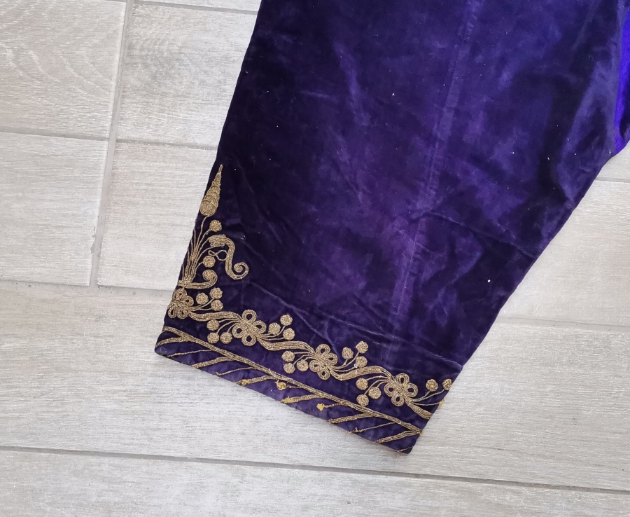 SIRMA İŞÇİLİKLİ OSMANLI DÖNEMİ KADİFE GELİN ŞALVARI