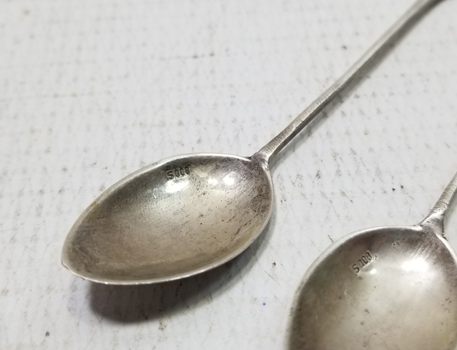 KABARTMA İŞÇİLİKLİ ANTİKA GÜMÜŞ ÇAY KAŞIĞI TAKIMI