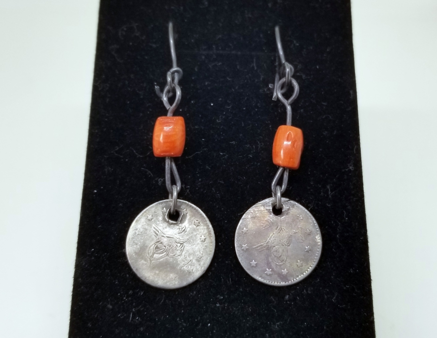 MERCANLI VE OSMANLI PARALI ÖZEL YAPIM GÜMÜŞ KÜPE