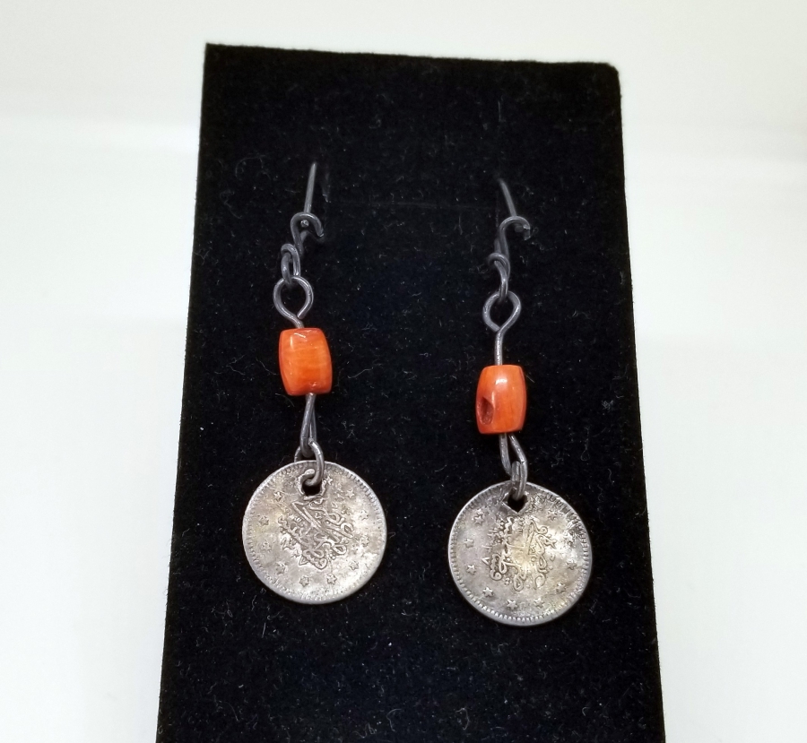 MERCANLI VE OSMANLI PARALI ÖZEL YAPIM GÜMÜŞ KÜPE