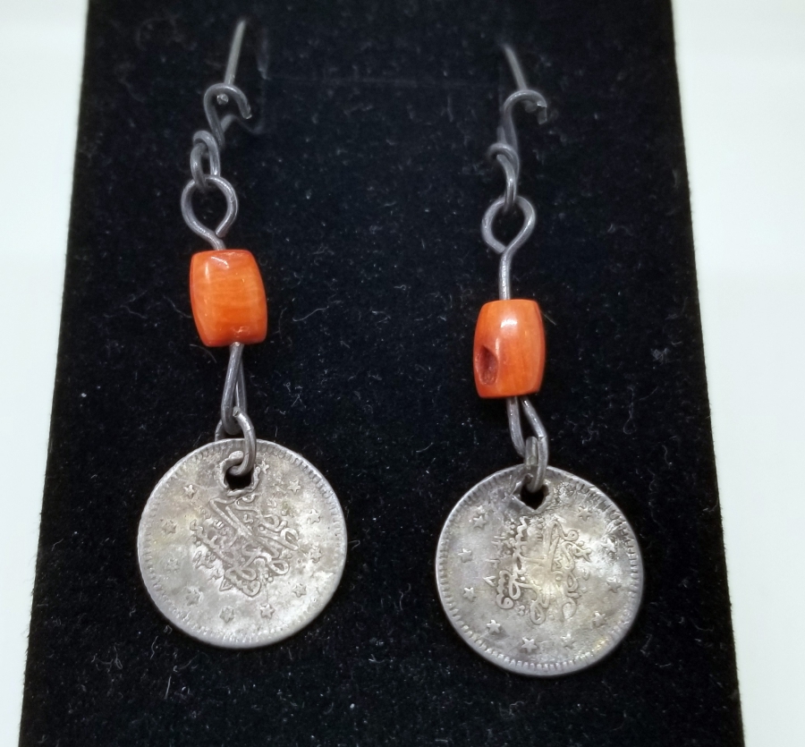 MERCANLI VE OSMANLI PARALI ÖZEL YAPIM GÜMÜŞ KÜPE