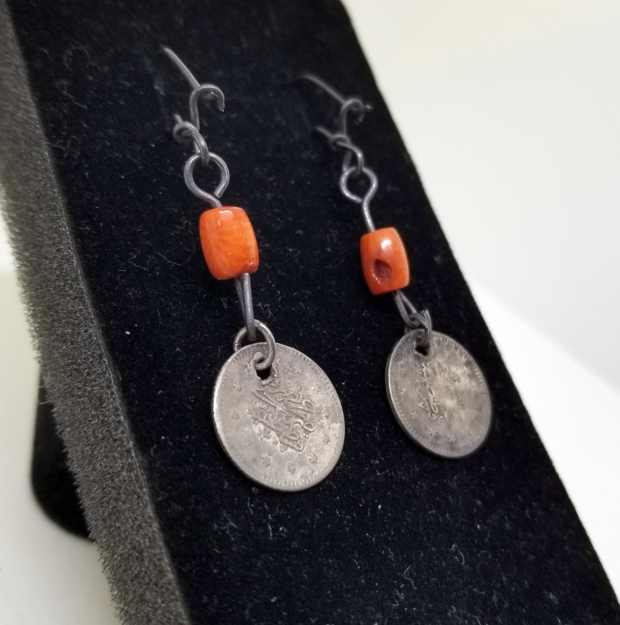 MERCANLI VE OSMANLI PARALI ÖZEL YAPIM GÜMÜŞ KÜPE