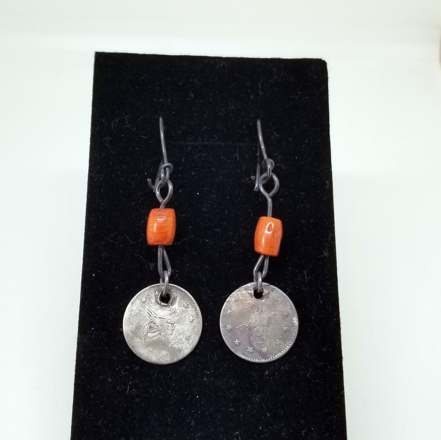 MERCANLI VE OSMANLI PARALI ÖZEL YAPIM GÜMÜŞ KÜPE