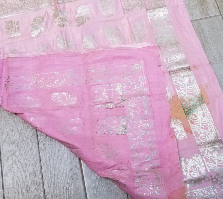 OSMANLI DÖNEMİ HEREKE YAPIMI GÜMÜŞ SIRMA İŞÇİLİKLİ İPEK GELİN BOHÇASI