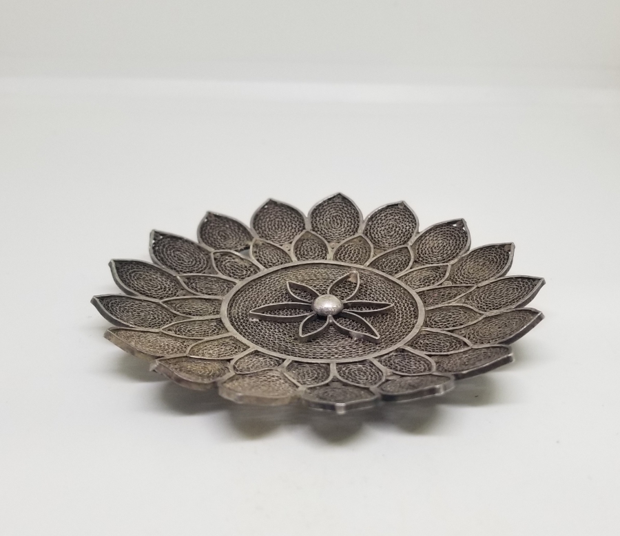 TELKARİ İŞÇİLİKLİ NADİR FORMDA OSMANLI DÖNEMİ GÜMÜŞ TEPELİK