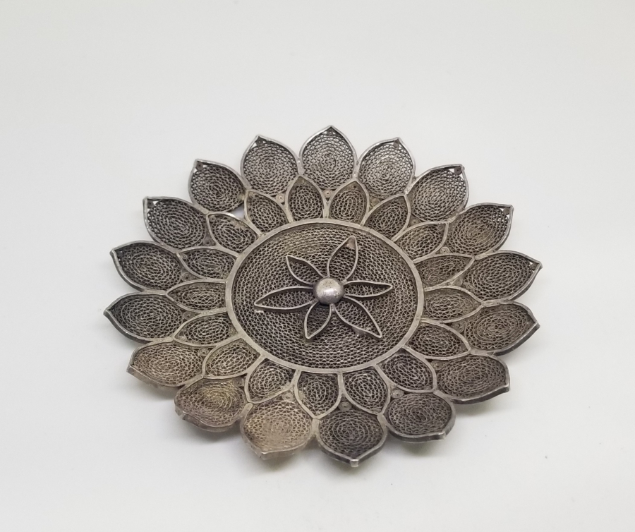 TELKARİ İŞÇİLİKLİ NADİR FORMDA OSMANLI DÖNEMİ GÜMÜŞ TEPELİK