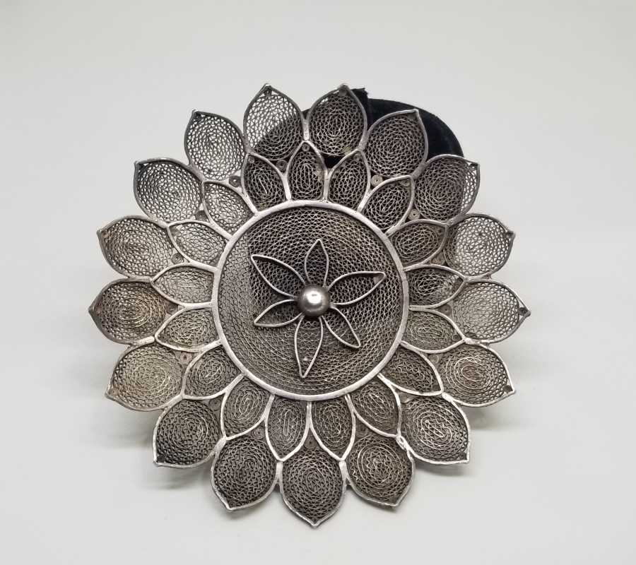 TELKARİ İŞÇİLİKLİ NADİR FORMDA OSMANLI DÖNEMİ GÜMÜŞ TEPELİK