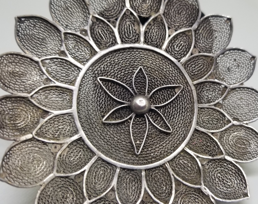 TELKARİ İŞÇİLİKLİ NADİR FORMDA OSMANLI DÖNEMİ GÜMÜŞ TEPELİK