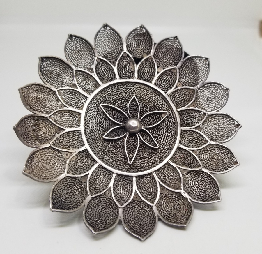 TELKARİ İŞÇİLİKLİ NADİR FORMDA OSMANLI DÖNEMİ GÜMÜŞ TEPELİK