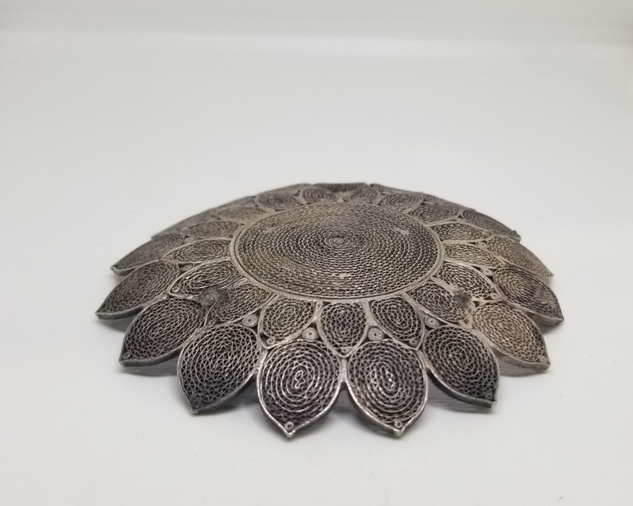 TELKARİ İŞÇİLİKLİ NADİR FORMDA OSMANLI DÖNEMİ GÜMÜŞ TEPELİK