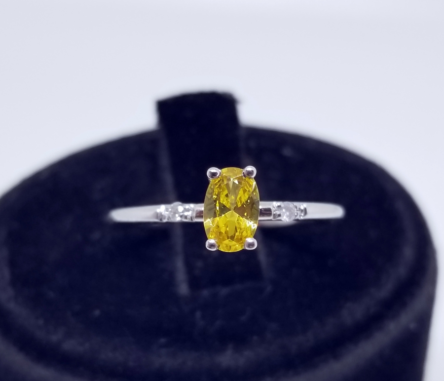 SİTRİN VE PIRLANTA TAŞLI ÖZEL YAPIM YÜZÜK