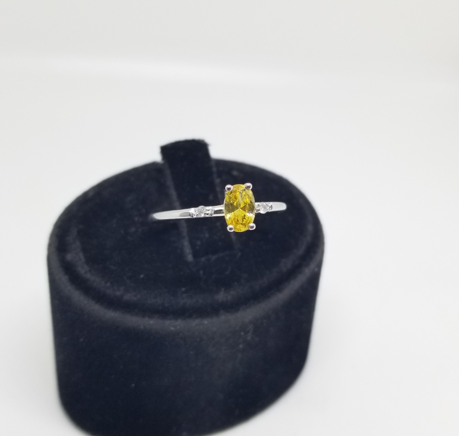 SİTRİN VE PIRLANTA TAŞLI ÖZEL YAPIM YÜZÜK