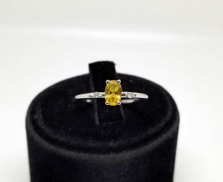 SİTRİN VE PIRLANTA TAŞLI ÖZEL YAPIM YÜZÜK