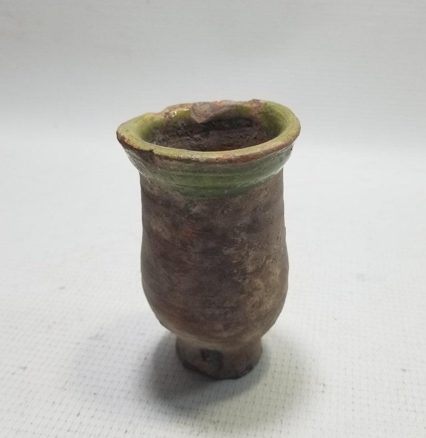 OSMANLI DÖNEMİ NADİR TİPTE SIRLI SİLLE ŞARAP KADEHİ