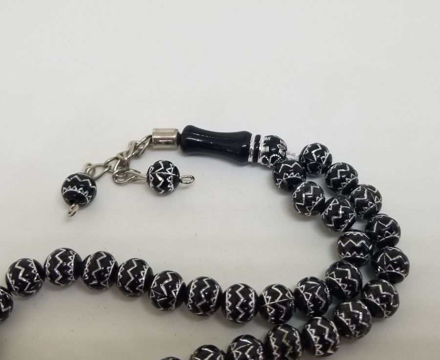 ÜZERİ GÜMÜŞ VERMEYLİ PLASTİK TESPİH